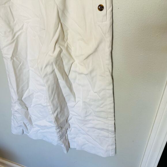 HABITUAL Women's White Wide Legged Cropped Pockets Zip Up Back Jumpsuit Size 4 - Picture 6 of 9